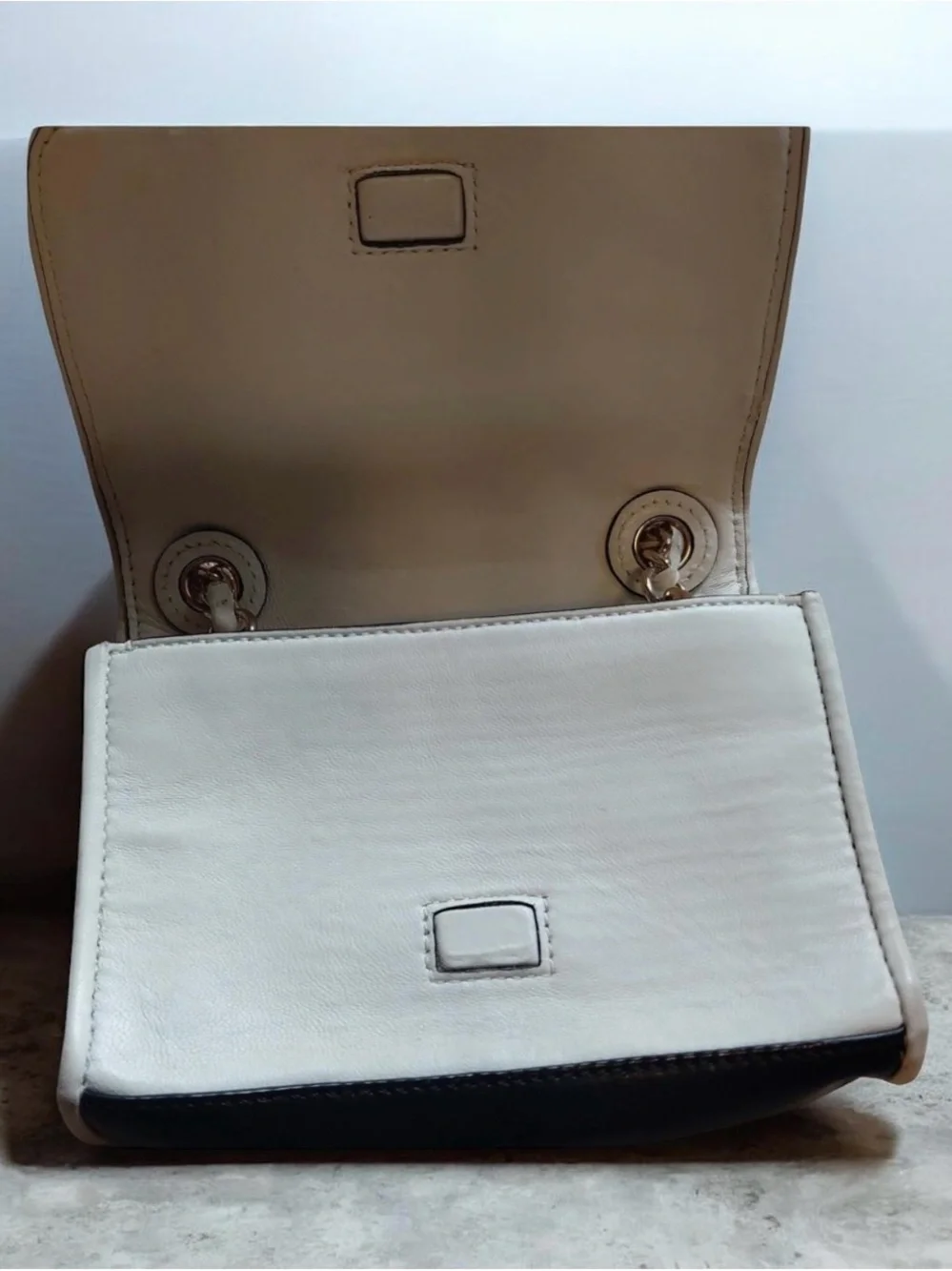 Tory Burch Black and White Quilted Small Crossbody with Gold Chain W/Dust Bag